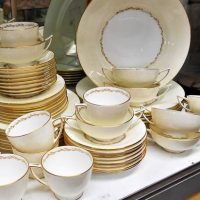 Vintage English bone china - Minton 'Lady Devonish' 55 piece dinner set, setting for 8 - Sold for $62 - 2018