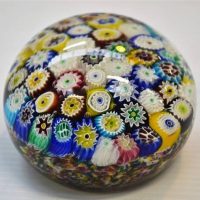 Vintage Murano Millefiori Paperweight - heavy & colourful- 52mm H - Sold for $31 - 2018