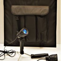 Near new folding light box with lights and camera stand - Sold for $37 - 2018