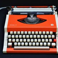 1970s Portable Orange  Olympia 3 Typewriter in case - Sold for $56 - 2018