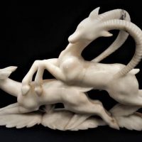 Art Deco style Marble figurine of Antelope and deer AF 43cm - Sold for $62 - 2018