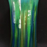 Australian Pottery vase By Hoffman Brunswick in Green and Blue glaze 26 cm tall - Sold for $75 - 2018