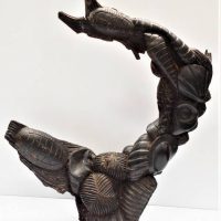 Carved Solomon Island ebony sculpture seashells - Sold for $43 - 2018