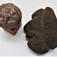 Tribal stone carving and Indian Ball will Shiva and Cannabis leaf - Sold for $68 - 2018