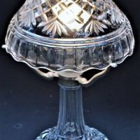 Vintage pressed glass boudoir lamp - Sold for $56 - 2018