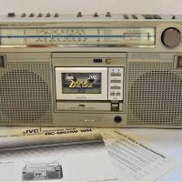 c1981 JVC RC-M60WWH Stereo Radio Cassette Recorder portable boombox with instructions plus box assorted leads, headphones, etc - Sold for $35 - 2018