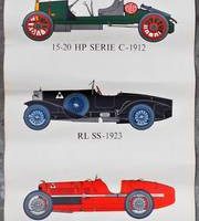 1970s Alfa Romeo Poster Featuring Touring cars from 1910 - 1929 - Sold for $31 - 2018