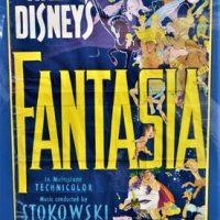 Framed vintage Colour unusual sized Movie Poster - WALT DISNEYS FANTASIA - Fab Colourful design, etc - printed SIMMONS Ltd Litho Sydney to lower right - Sold for $298 - 2018