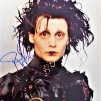 Johnny Depp Signed coloured portrait photograph as Edward Scissorhands with COA - 25 x 20cms - Sold for $62 - 2018