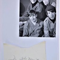 The back of an enveloped signed by members of The MONKEES - Davy Jones, and Michael Nesmith - Sold for $37 - 2018