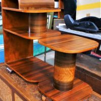 1930's ART DECO Stepped PHONE TABLE - Fab period shape & design, veneered - Sold for $62 - 2019