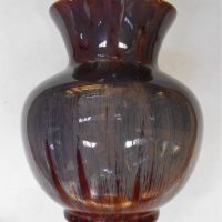 1930s Melrose Australian pottery vase with purple glaze -  18cm H - Sold for $149 - 2019