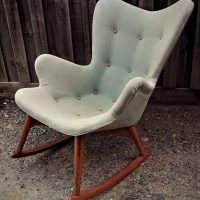 1950s Grant Featherston  Rocking Chair  (R160) pale green upholstery -   designed 1953 - Sold for $3726 - 2019