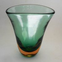 1960s green and purple Italian Sommerso Glass Vase with Venini Murano Italia Acid mark to base 16cm tall - Sold for $68 - 2019