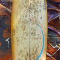 1970s Warren Partington 59 round tail thruster surfboard - Sold for $124 - 2019