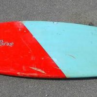 1980s Trigger Bros 5'8 thruster surfboard with square tail - Sold for $124 - 2019