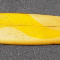 1980s Trigger Brothers 62' Single fin surfboard with triple flyers and pintail - Sold for $199 - 2019