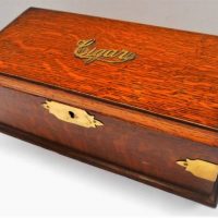 Cedar lined Oak Cigar box  Humidor - Sold for $31 - 2019