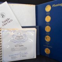 Folder of Franklin Mint - The Kings and Queens collection of gold plated Sterling silver coins - Sold for $422 - 2019