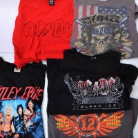 Group lot - c2005 onwards HEAVY METAL Band T-Shirts - MOTLEY CRUE, ACDC, Guns & Roses, Nickelback, etc - Sold for $37 - 2019