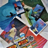 Group of Surfing ephemera and VHS Videos including Balin Posters, Paipo Bodybord poster - Sold for $37 - 2019