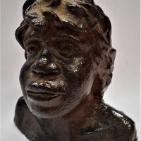 Peter Smith Salt glazed Stoneware Australian Pottery Aboriginal bust - signed to base and Dated 1969 - Sold for $99 - 2019