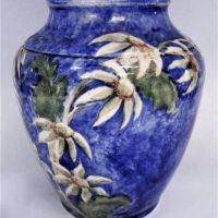 c1930's NEWTONE Australian Pottery Vase - Hand painted FLANNEL FLOWER Decoration attributed to Daisy Merton - Marked NEWTONE POTTERY Sydney Hand paint - Sold for $248 - 2019