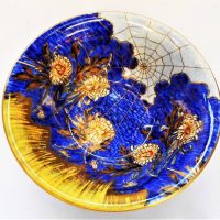 c1934 Royal Winton Grimwades 'Chrysanthemum'  lustre Bowl - heavily gilded , featuring flowers and spider web - 24cms H - Sold for $56 - 2019