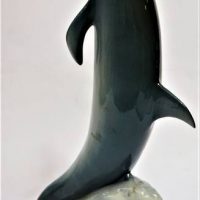 Czech Porcelain Dolphin figurine by Royal Dux - 38cm tall - Sold for $37 - 2019