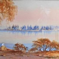 Framed MARY K WARD ( British, 19th C) Watercolour - CONSTANTINOPLE - Signed & Titled, lower left - 155x345cm - Sold for $149 - 2019