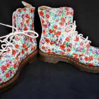 Pair of Floral Doc Martin Boots UK7  US9 - Sold for $93 - 2019