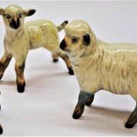 3 x English pottery sheep including baby and Lladro figurine AF - Sold for $62 - 2019