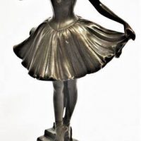 Reproduction bronze figure 'The Ballerina' bears signature to base of Emmanuel Villanis - approx 30cm tall - Sold for $186 - 2019