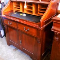 Vintage rolltop desk with slide out writing tray - Sold for $124 - 2019