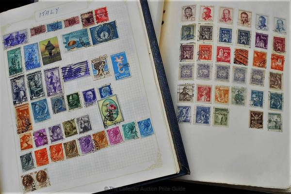 2 x vintage Albums of international hinged stamps including 1950s ...