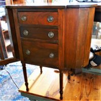 1930s Mahogany side cupboard with fluted legs and  twin side compartment - Sold for $56 - 2019