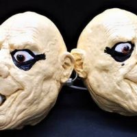 2 x Concrete 'Uncle Fester' novelty hand painted light - Sold for $149 - 2019