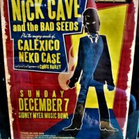 Framed Nick Cave and The Bad Seeds gig poster at The Sidney Music Bowl December 2003 - 3RRR, 59cm x 415cm - Sold for $130 - 2019