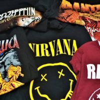 Group lot assorted Band and gig tshirts incl Ramones, Iron Maiden, Nirvana, Bob Marley, Led Zeppelin, etc - Sold for $50 - 2019