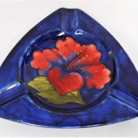 Vintage Moorcroft Hibiscus pattern Ashtray with impressed mark to base - 14cm wide - Sold for $43 - 2019