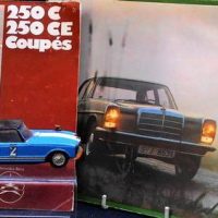 2 x 1970s Mercedes Benz Brochures 220 d and 250 CE and Mercedes slot car - Sold for $37 - 2019