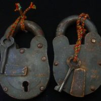 2 x cast iron padlocks with keys - Sold for $35 - 2019