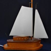 Art Deco Wooden Yacht lamp made from Australian timbers - Sold for $37 - 2019