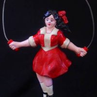 Modern Cast iron skipping girl figurine - Sold for $37 - 2019