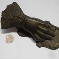 Victorian tinned steel  Hand Paper Clip  with frilly cuff and ring - Birmingham with patent mark 19cm - Sold for $75 - 2019