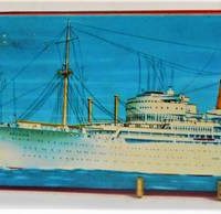 2 x Vintage tins-  Griffiths sweets 'Arcadia' ship sweets tin and State Savings Bank of Victoria tin - Sold for $31 - 2019
