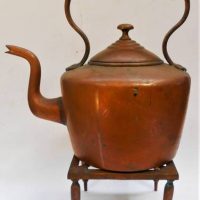 2 x items - Vintage copper Kettle and trivet - Sold for $62 - 2019