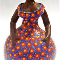 Emilio Casarotto style Italian ceramic 'African Lady' - approx 195cm - signed ITALY in base - Sold for $50 - 2019