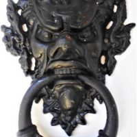 Modern Black cast iron Devil door knocker - 39cm - Sold for $62 - 2019