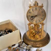 Small box lot of vintage souvenir spoons and Vintage German Domed Clock - Sold for $50 - 2019